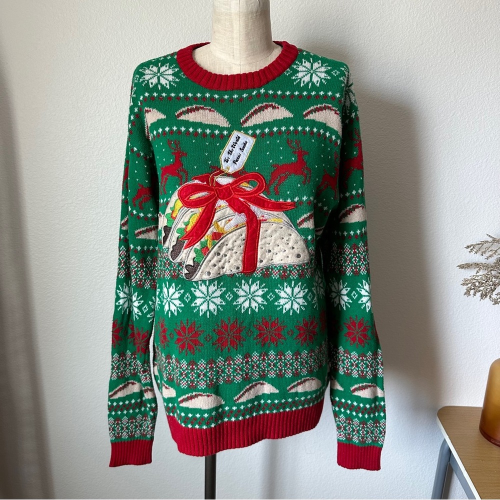 Christmas Sweater Taco Present Knitted Sweater